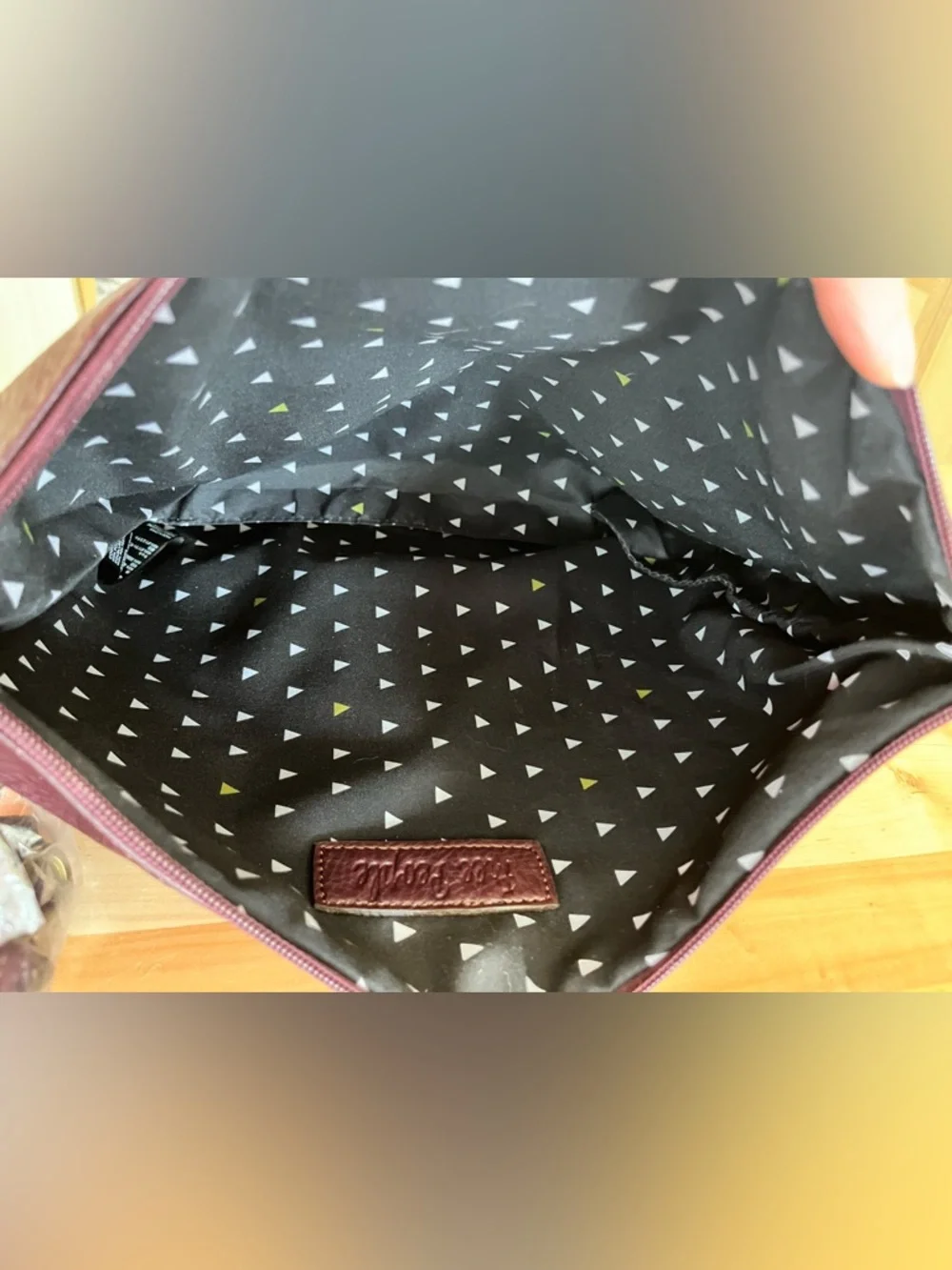 Free People Burgundy Faux Leather Clutch/Pouch/Laptop Case NWOT